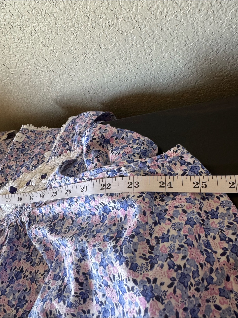 Eileen West XL 100% Cotton Floral Nightgown Lace Ribbon Trim Button Front - Picture 13 of 13